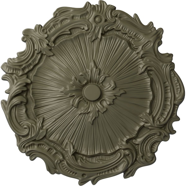 Ekena Millwork Plymouth Ceiling Medallion (Fits Canopies up to 1 5/8"), 16 3/4"OD x 1 3/8"P, Spartan Stone CM16PLSSF - main